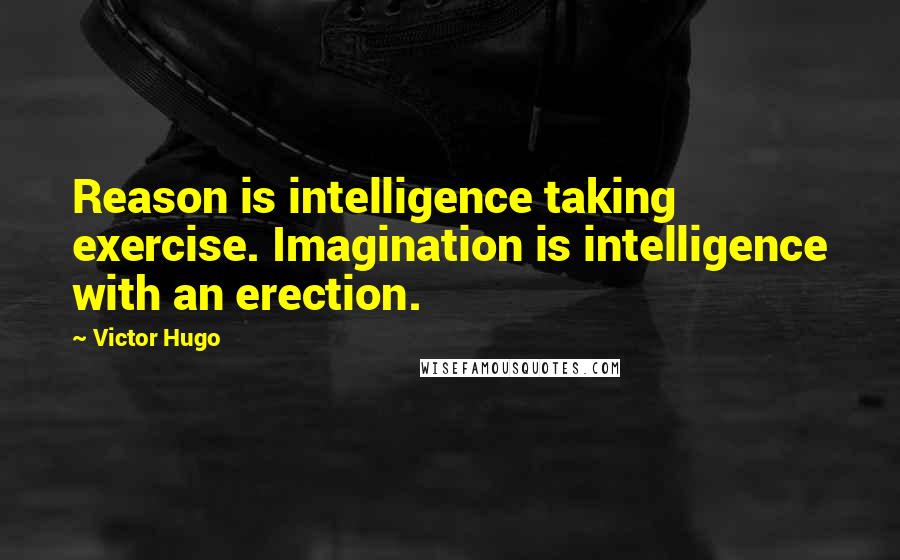 Victor Hugo Quotes: Reason is intelligence taking exercise. Imagination is intelligence with an erection.