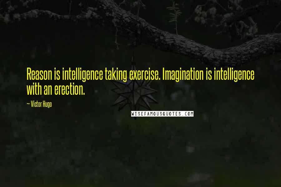 Victor Hugo Quotes: Reason is intelligence taking exercise. Imagination is intelligence with an erection.