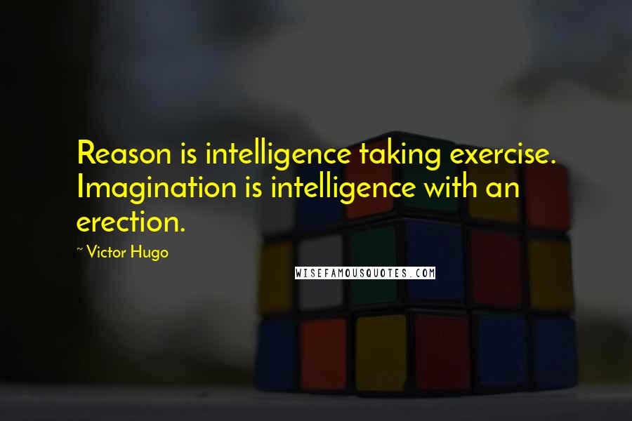 Victor Hugo Quotes: Reason is intelligence taking exercise. Imagination is intelligence with an erection.