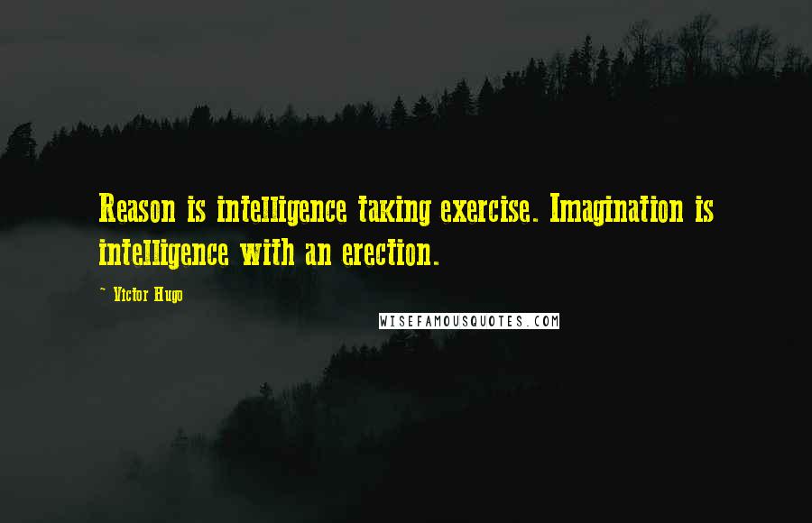 Victor Hugo Quotes: Reason is intelligence taking exercise. Imagination is intelligence with an erection.