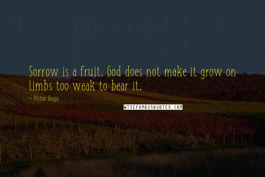 Victor Hugo Quotes: Sorrow is a fruit. God does not make it grow on limbs too weak to bear it.