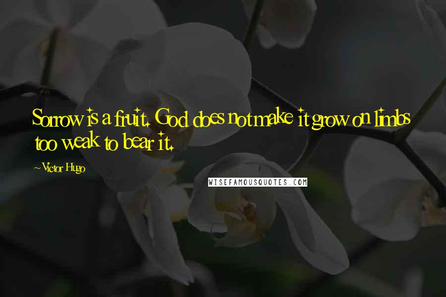 Victor Hugo Quotes: Sorrow is a fruit. God does not make it grow on limbs too weak to bear it.