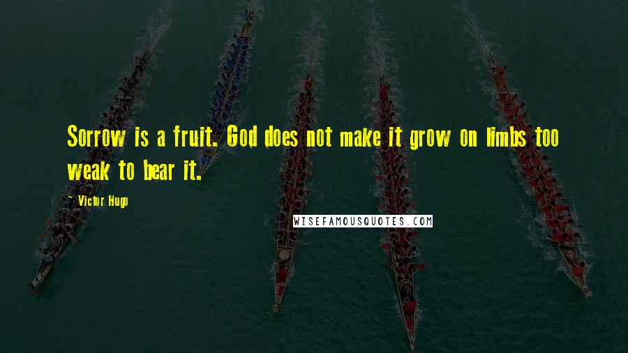 Victor Hugo Quotes: Sorrow is a fruit. God does not make it grow on limbs too weak to bear it.
