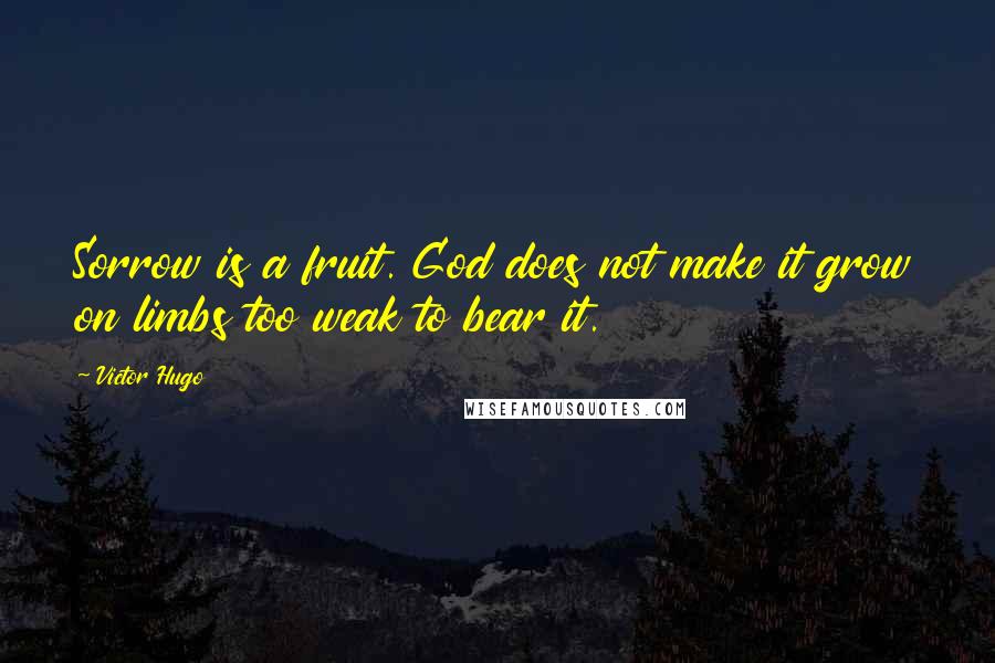 Victor Hugo Quotes: Sorrow is a fruit. God does not make it grow on limbs too weak to bear it.