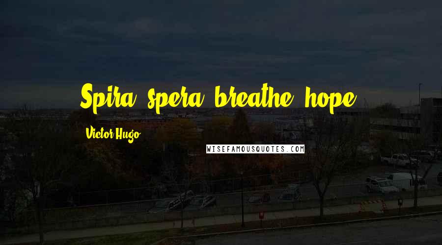 Victor Hugo Quotes: Spira, spera.(breathe, hope)