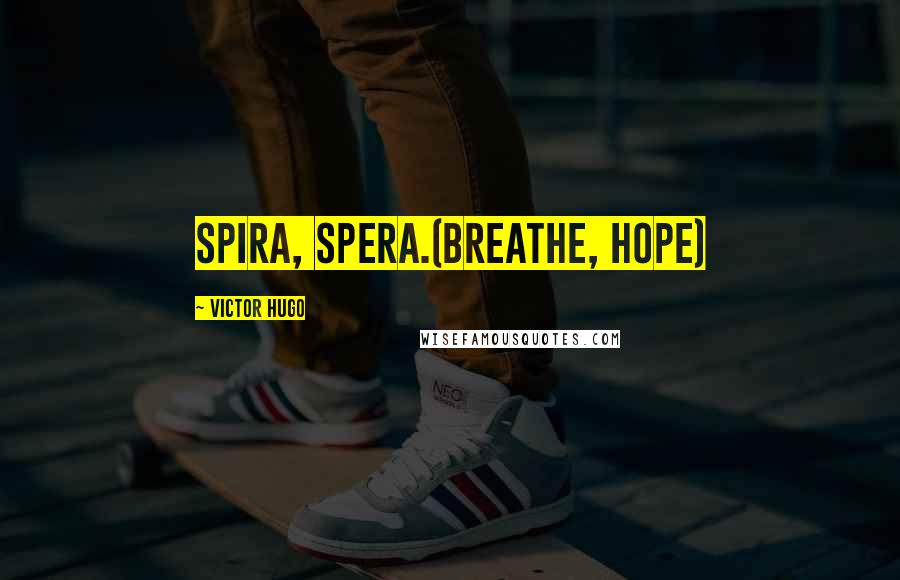 Victor Hugo Quotes: Spira, spera.(breathe, hope)