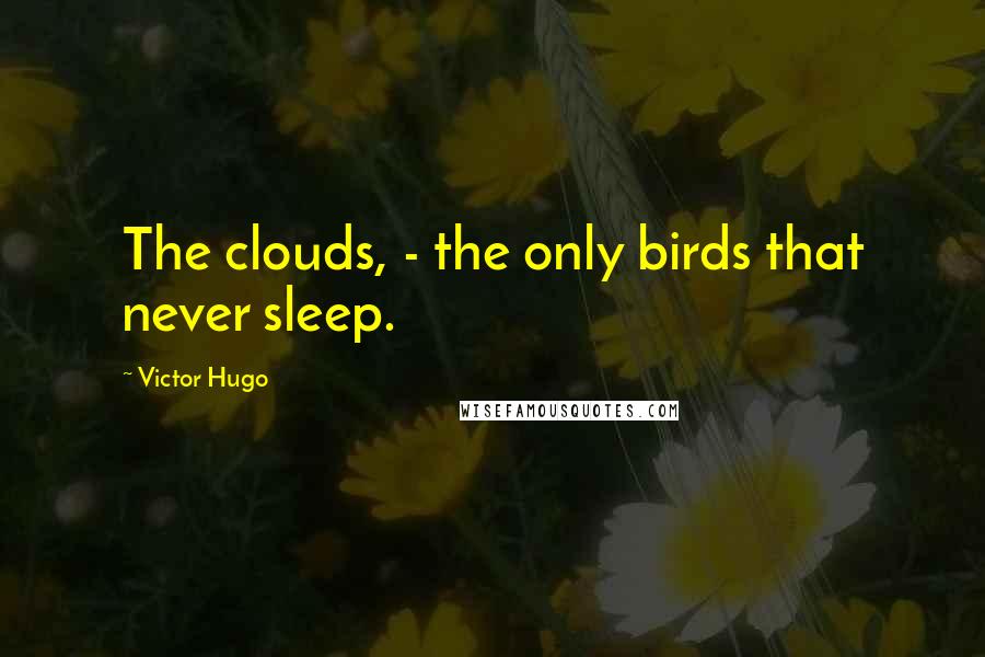 Victor Hugo Quotes: The clouds, - the only birds that never sleep.