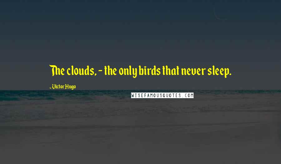 Victor Hugo Quotes: The clouds, - the only birds that never sleep.