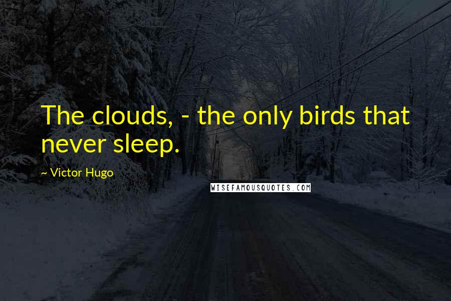 Victor Hugo Quotes: The clouds, - the only birds that never sleep.