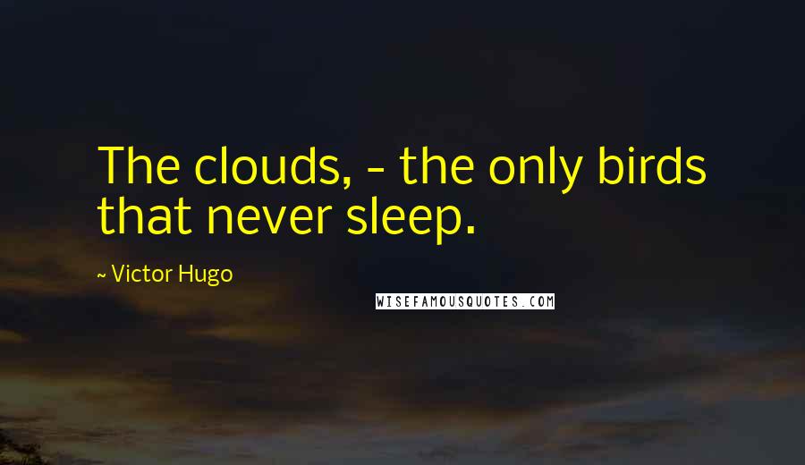 Victor Hugo Quotes: The clouds, - the only birds that never sleep.