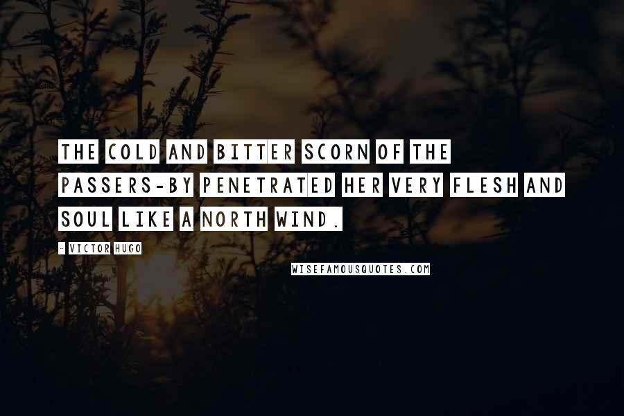 Victor Hugo Quotes: The cold and bitter scorn of the passers-by penetrated her very flesh and soul like a north wind.