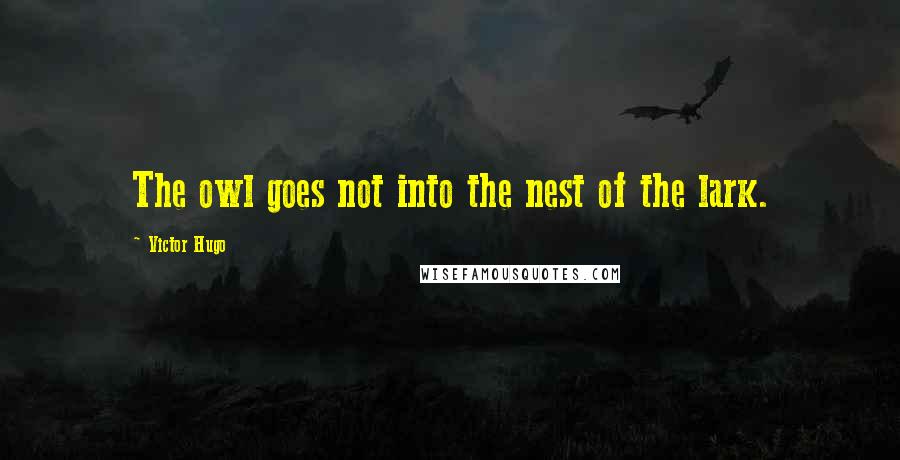 Victor Hugo Quotes: The owl goes not into the nest of the lark.