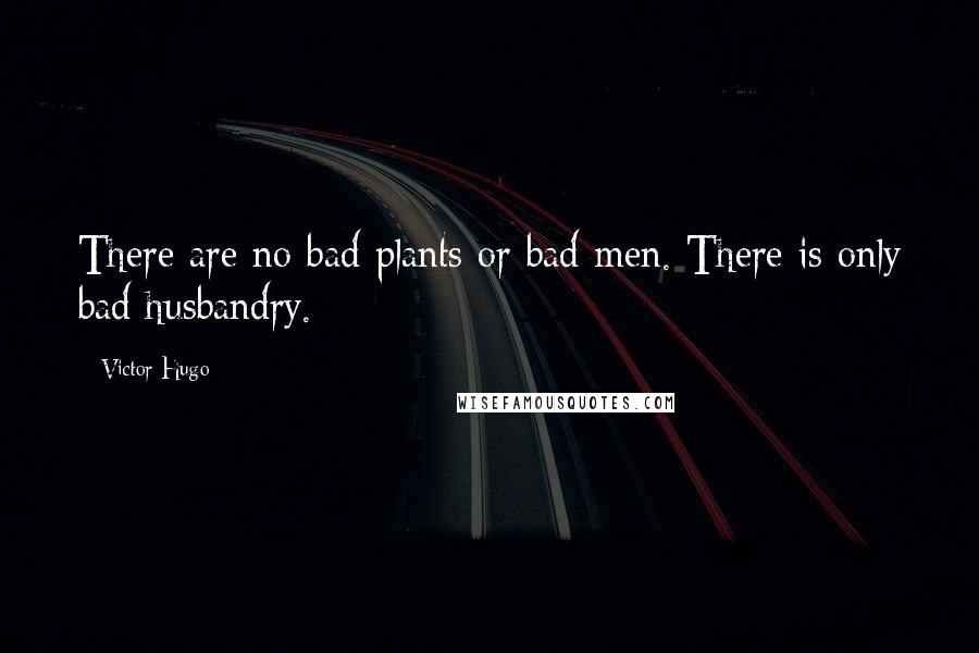 Victor Hugo Quotes: There are no bad plants or bad men. There is only bad husbandry.