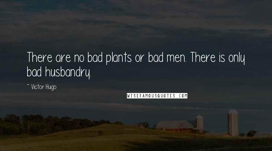 Victor Hugo Quotes: There are no bad plants or bad men. There is only bad husbandry.