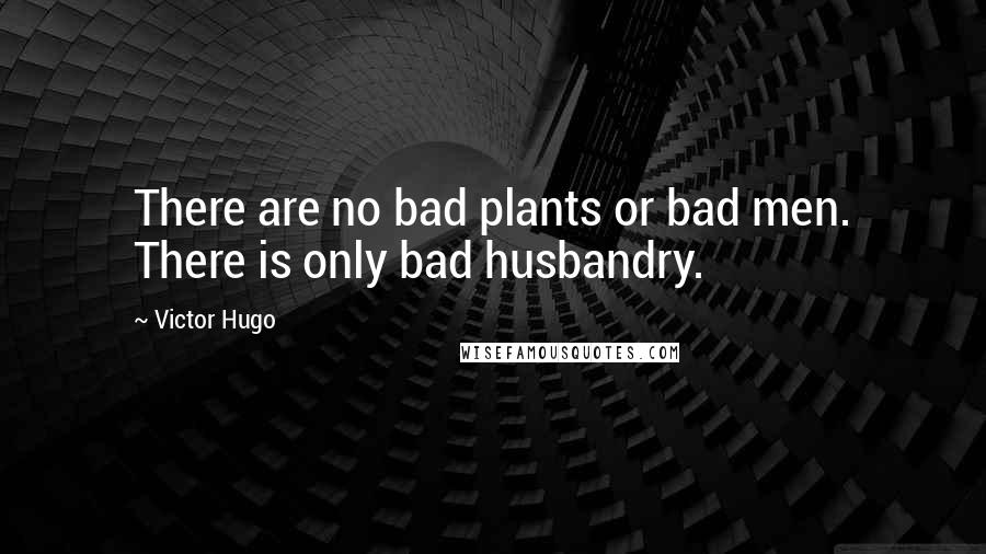 Victor Hugo Quotes: There are no bad plants or bad men. There is only bad husbandry.