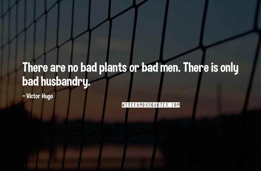 Victor Hugo Quotes: There are no bad plants or bad men. There is only bad husbandry.