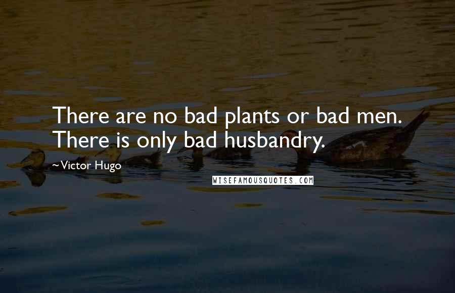 Victor Hugo Quotes: There are no bad plants or bad men. There is only bad husbandry.