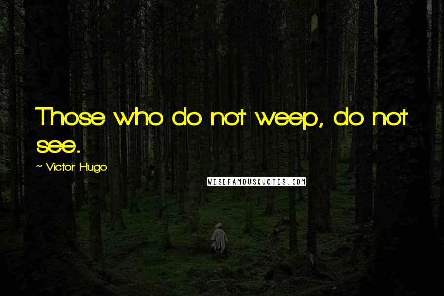 Victor Hugo Quotes: Those who do not weep, do not see.