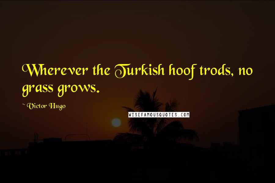 Victor Hugo Quotes: Wherever the Turkish hoof trods, no grass grows.