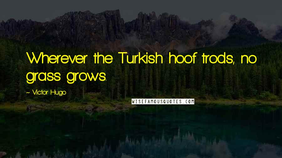 Victor Hugo Quotes: Wherever the Turkish hoof trods, no grass grows.