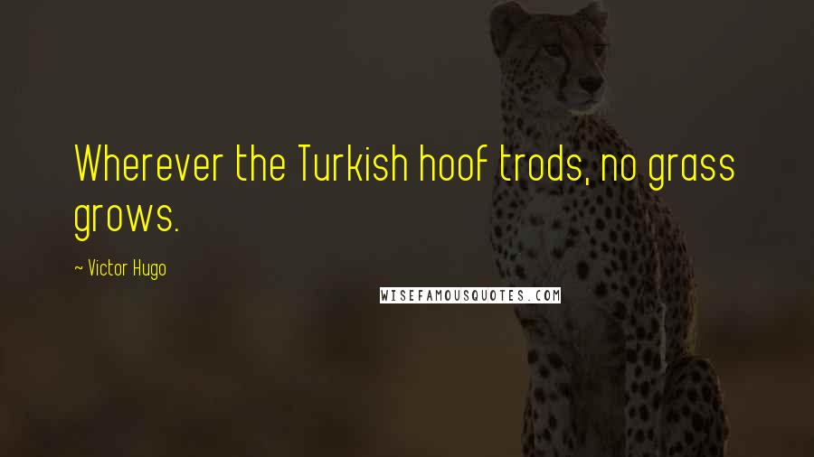 Victor Hugo Quotes: Wherever the Turkish hoof trods, no grass grows.