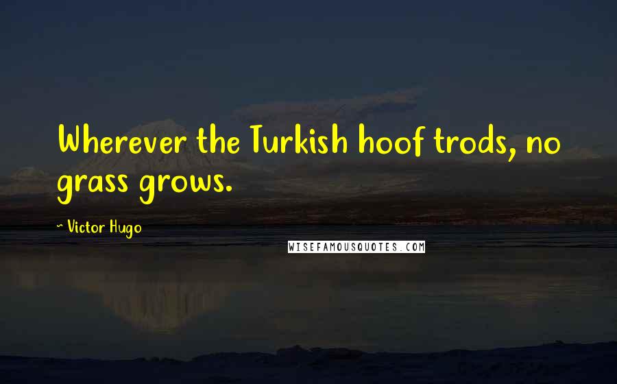 Victor Hugo Quotes: Wherever the Turkish hoof trods, no grass grows.