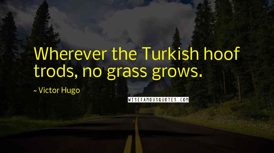 Victor Hugo Quotes: Wherever the Turkish hoof trods, no grass grows.