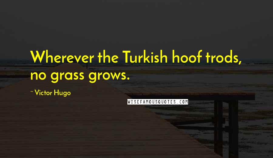 Victor Hugo Quotes: Wherever the Turkish hoof trods, no grass grows.