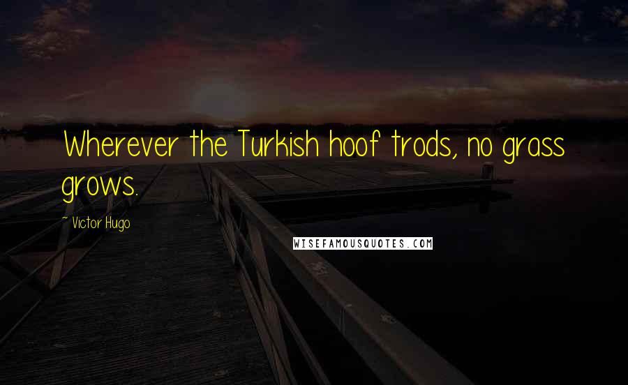 Victor Hugo Quotes: Wherever the Turkish hoof trods, no grass grows.