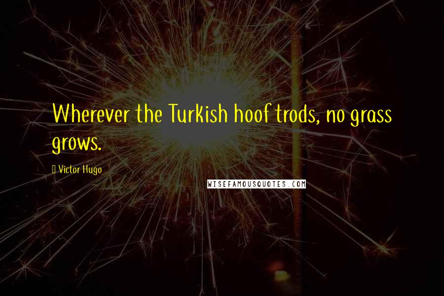 Victor Hugo Quotes: Wherever the Turkish hoof trods, no grass grows.