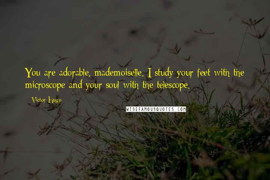 Victor Hugo Quotes: You are adorable, mademoiselle. I study your feet with the microscope and your soul with the telescope.