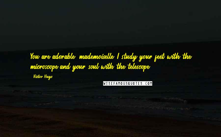 Victor Hugo Quotes: You are adorable, mademoiselle. I study your feet with the microscope and your soul with the telescope.