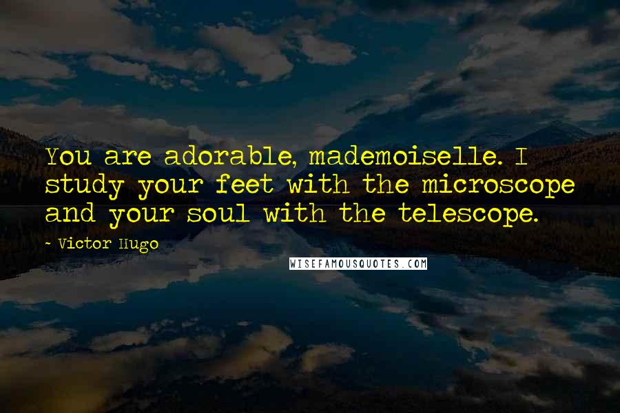 Victor Hugo Quotes: You are adorable, mademoiselle. I study your feet with the microscope and your soul with the telescope.