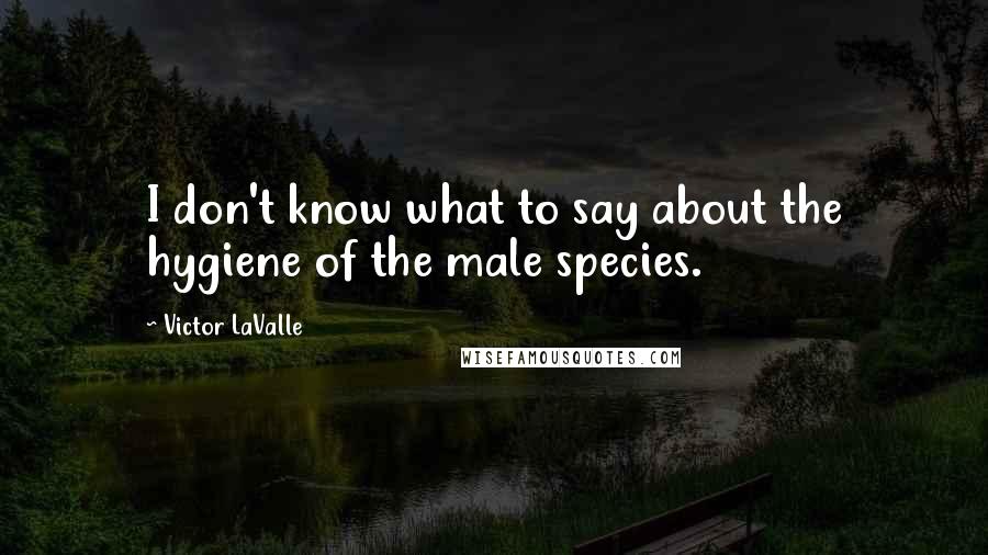 Victor LaValle Quotes: I don't know what to say about the hygiene of the male species.