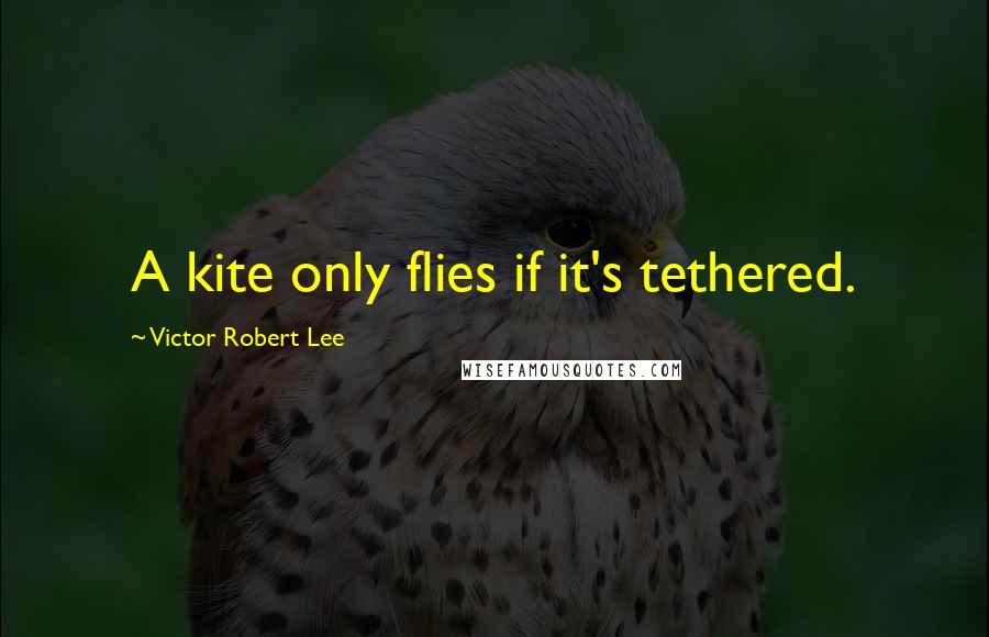 Victor Robert Lee Quotes: A kite only flies if it's tethered.