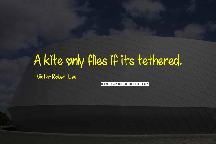 Victor Robert Lee Quotes: A kite only flies if it's tethered.