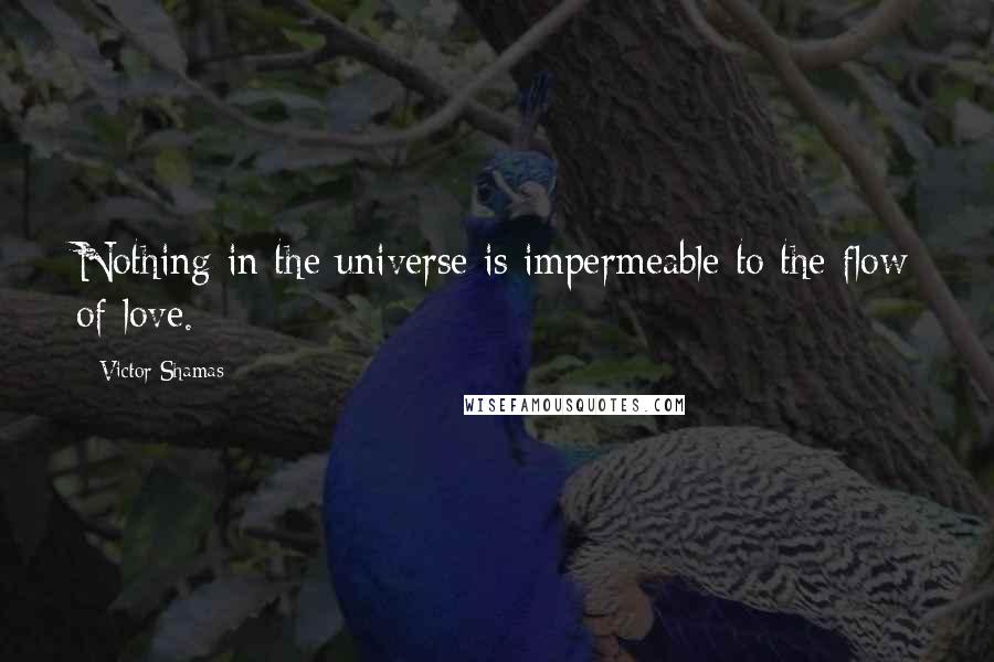 Victor Shamas Quotes: Nothing in the universe is impermeable to the flow of love.