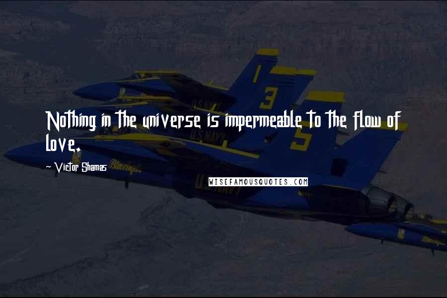 Victor Shamas Quotes: Nothing in the universe is impermeable to the flow of love.