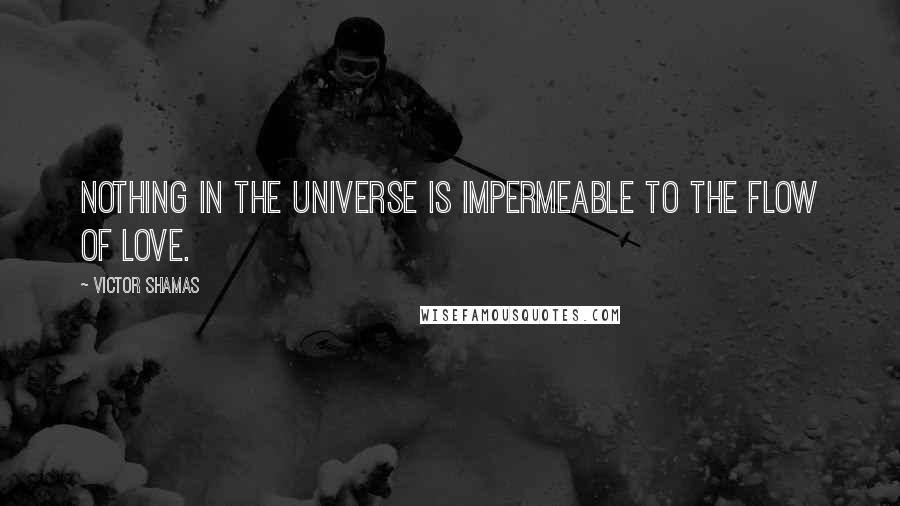 Victor Shamas Quotes: Nothing in the universe is impermeable to the flow of love.