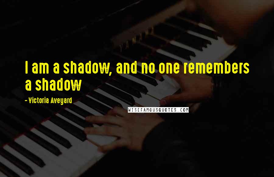 Victoria Aveyard Quotes: I am a shadow, and no one remembers a shadow