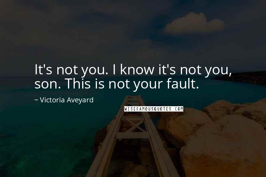 Victoria Aveyard Quotes: It's not you. I know it's not you, son. This is not your fault.