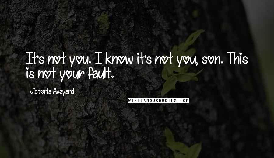 Victoria Aveyard Quotes: It's not you. I know it's not you, son. This is not your fault.