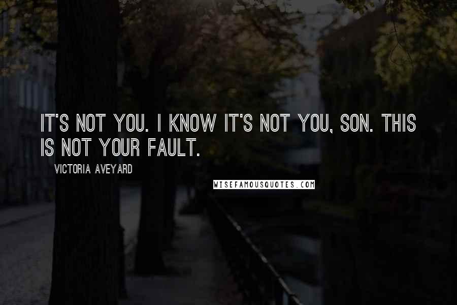 Victoria Aveyard Quotes: It's not you. I know it's not you, son. This is not your fault.