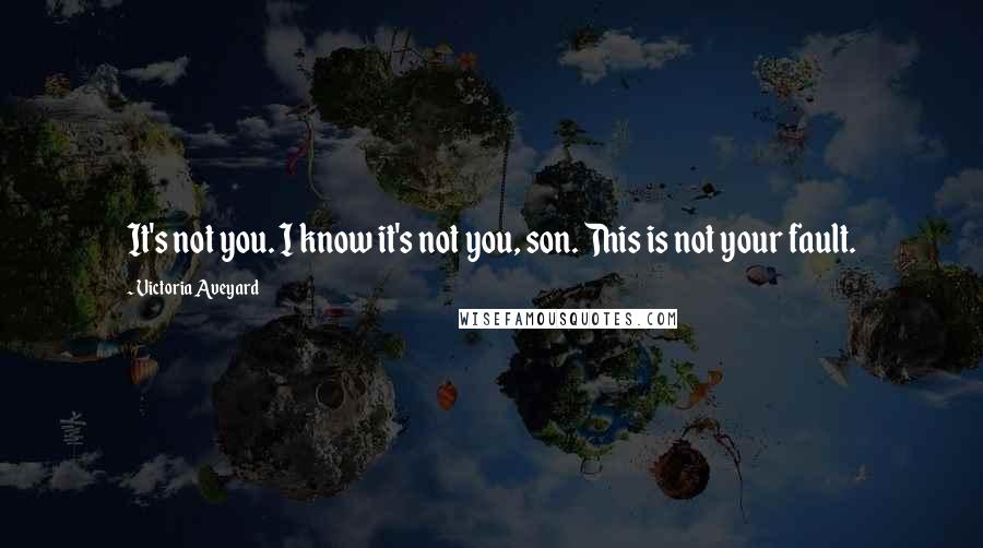 Victoria Aveyard Quotes: It's not you. I know it's not you, son. This is not your fault.