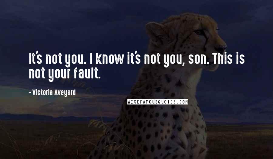 Victoria Aveyard Quotes: It's not you. I know it's not you, son. This is not your fault.