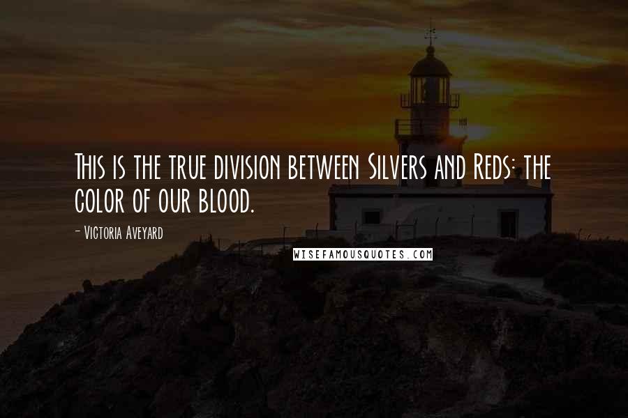 Victoria Aveyard Quotes: This is the true division between Silvers and Reds: the color of our blood.