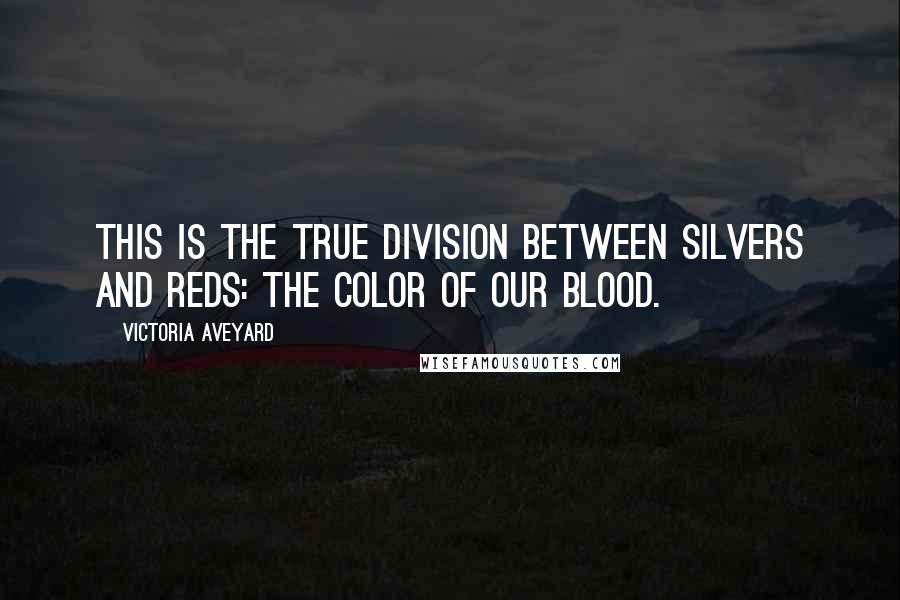 Victoria Aveyard Quotes: This is the true division between Silvers and Reds: the color of our blood.