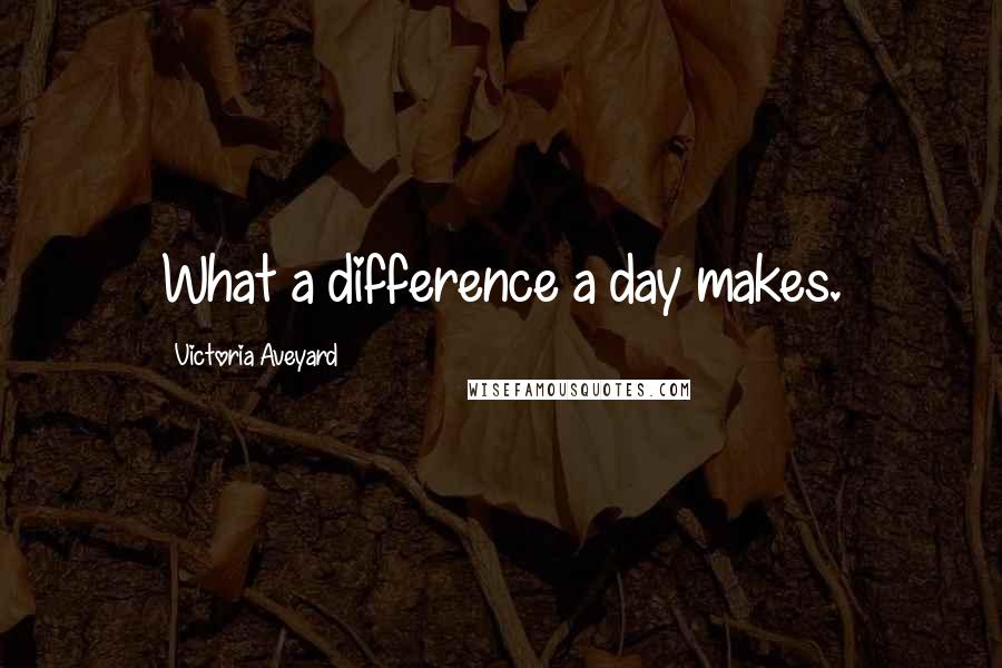 Victoria Aveyard Quotes: What a difference a day makes.