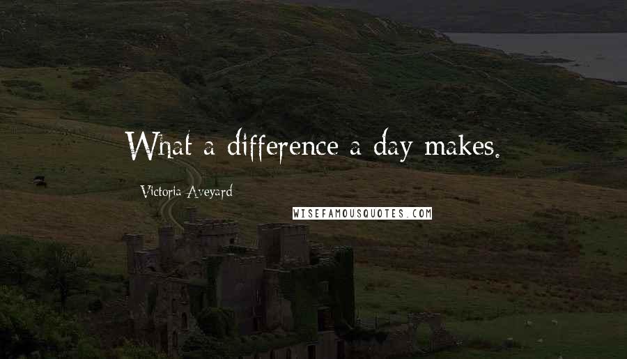 Victoria Aveyard Quotes: What a difference a day makes.