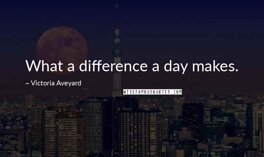 Victoria Aveyard Quotes: What a difference a day makes.